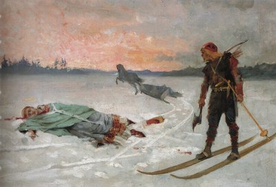 Bishop Henry Killed by Lalli by Albert Gustaf Aristides Edelfelt